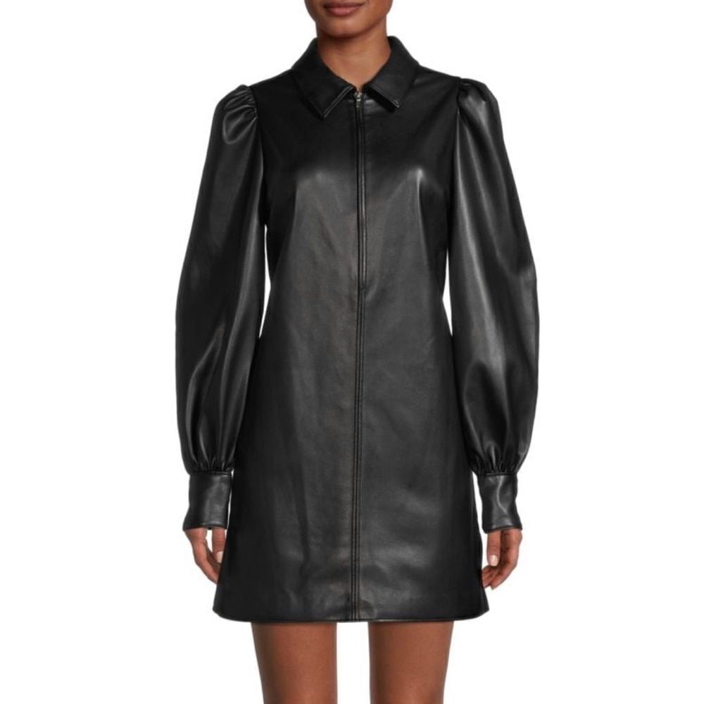 Alice By Temperley Becky Faux Leather Shirt Dress size 4